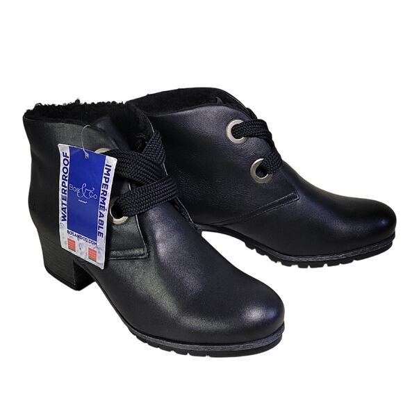 Bos & Co Manx Rubber Heel Ankle Boots Black Nubuk Leather Womens 41 US 10 NWT